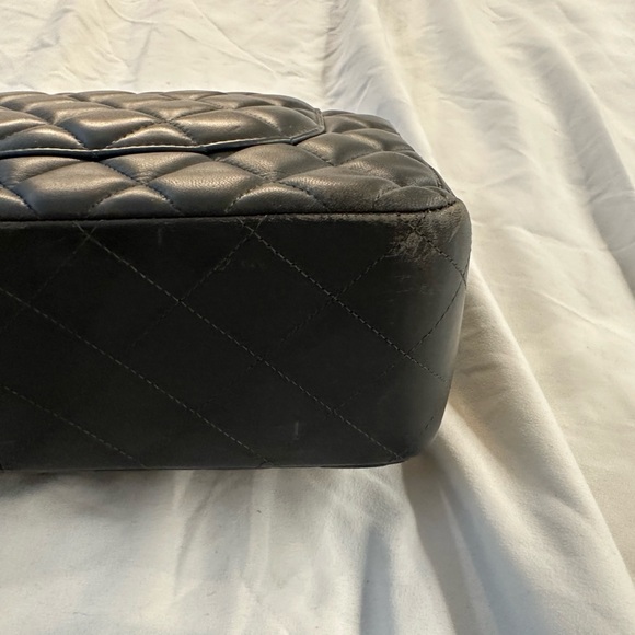 ❌SOLD❌ Authentic Chanel Jumbo Double Flap Dark Gray with Silver Hardware - Picture 7 of 15